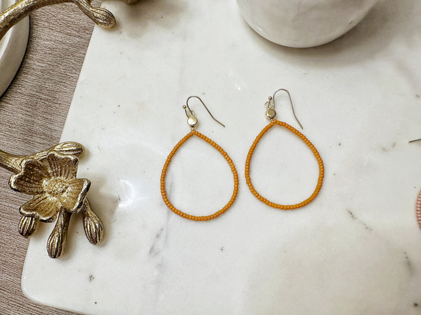 Teardrop Hoop Earrings -Autumn Mix
