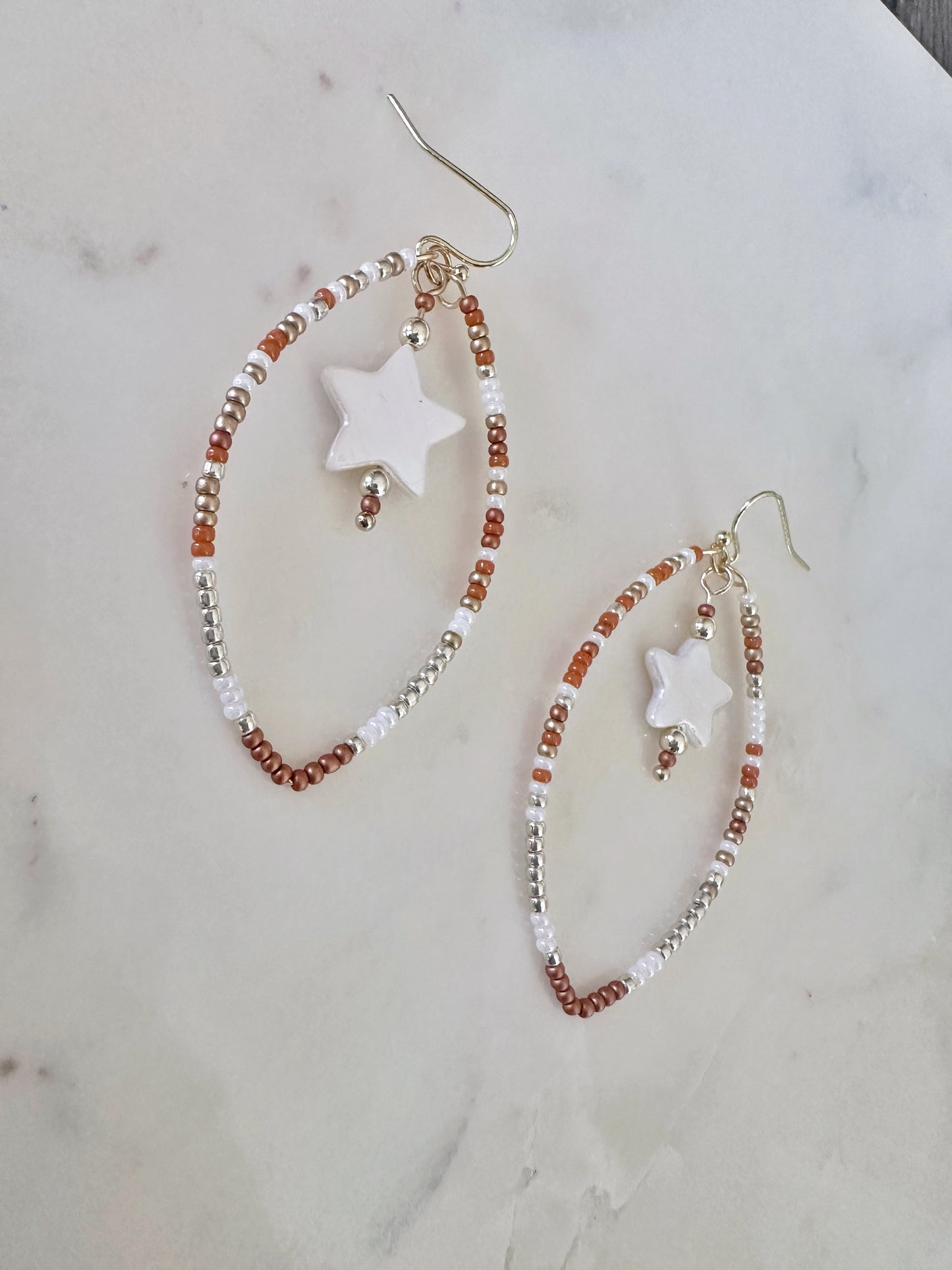 Burnt Orange Mix- Game Day Football Team Earrings