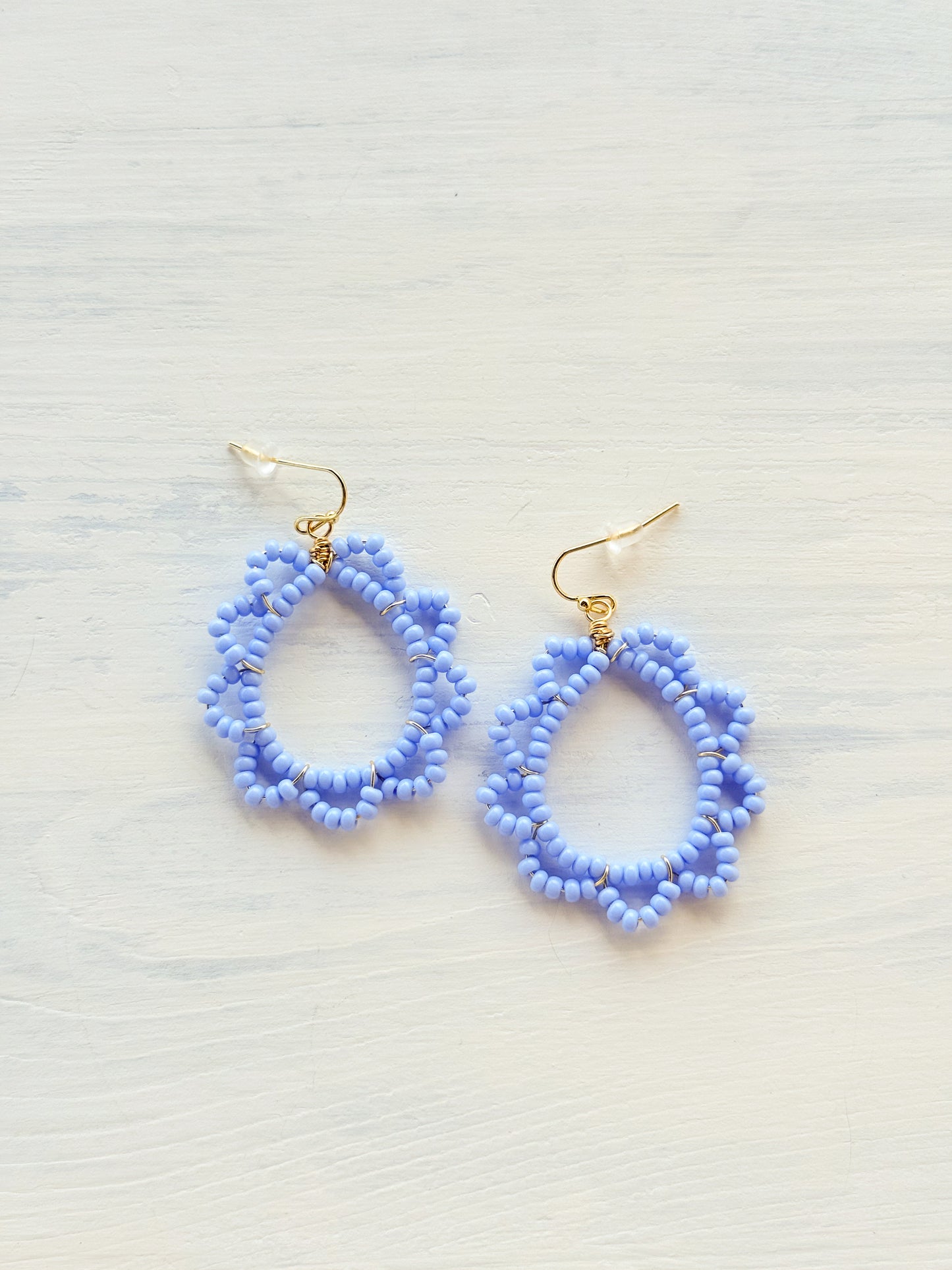 Flor-essence flower teardrop hoop earrings