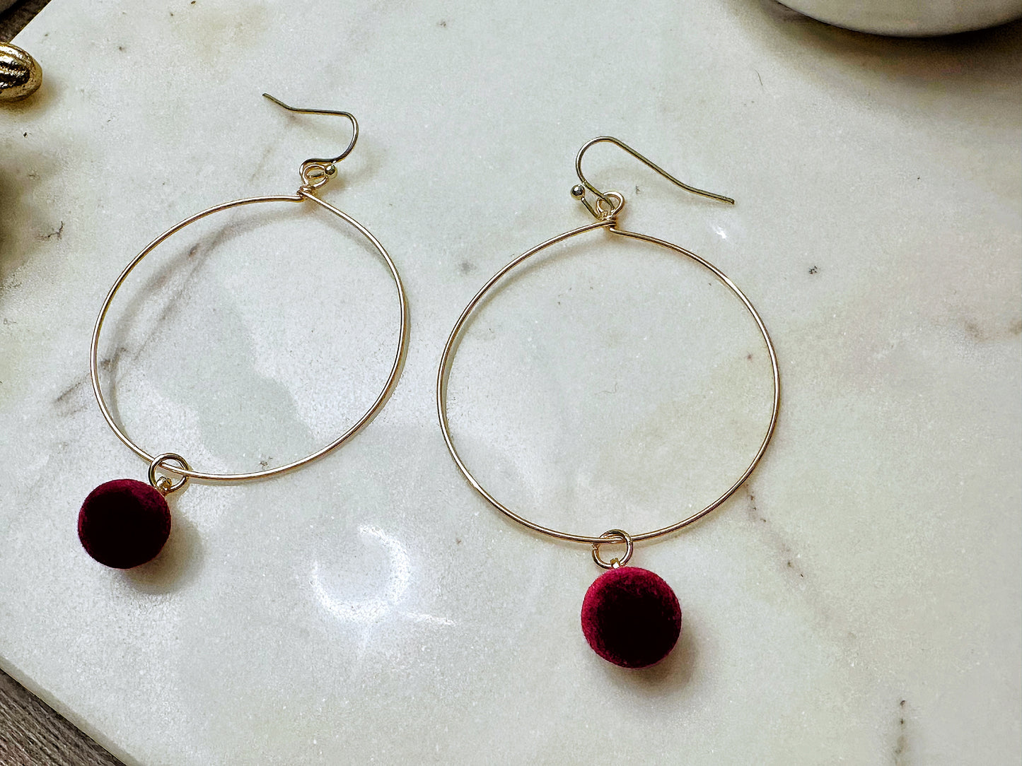 Pom Pom Hoop Earrings
