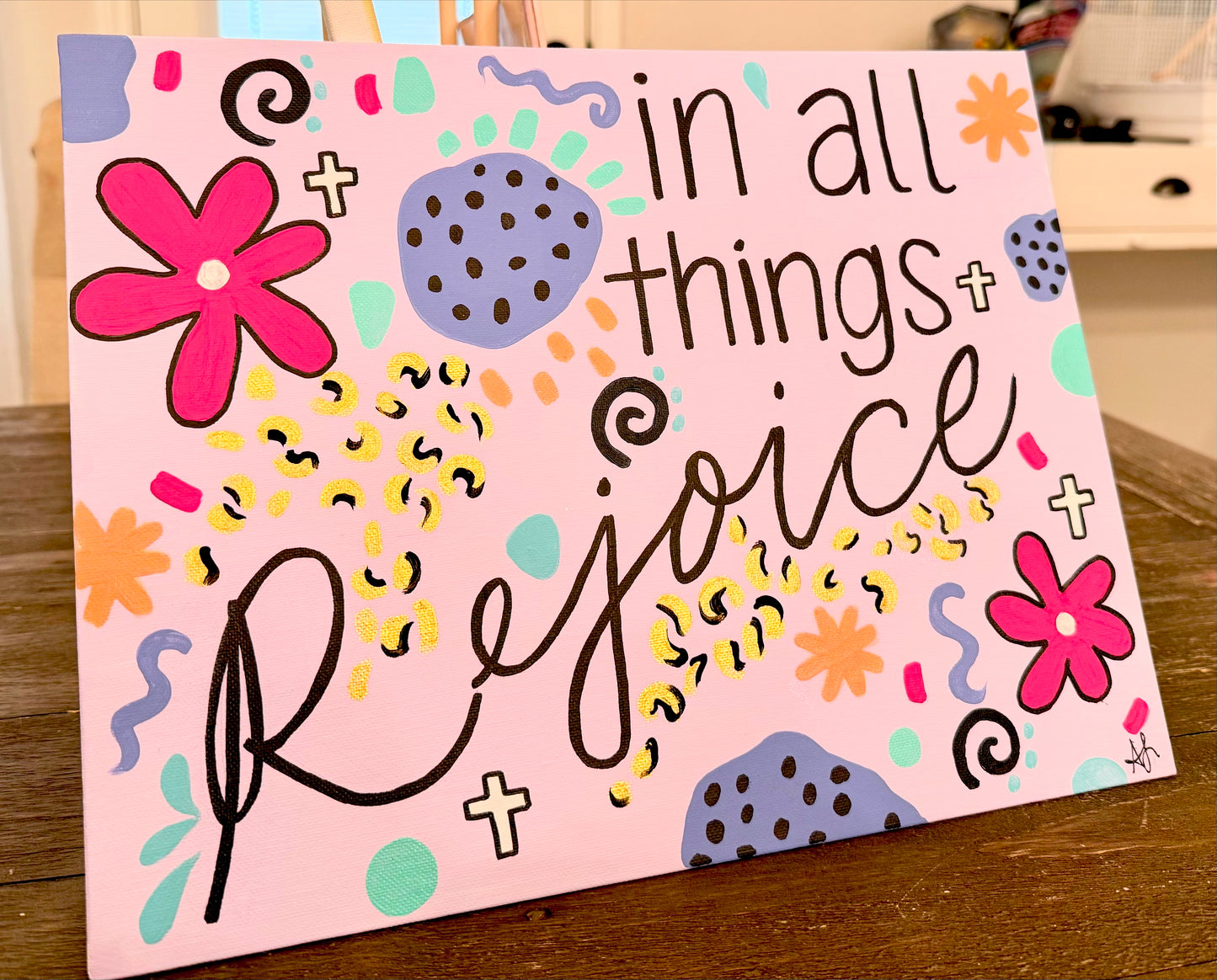 "In all Things Rejoice" painting