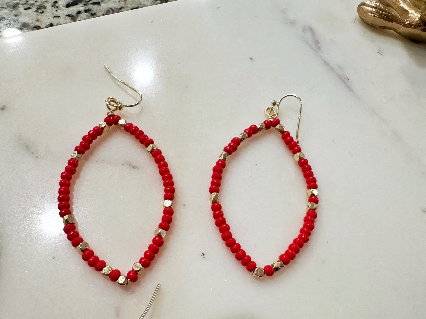 Beaded Marquee Hoop Earrings