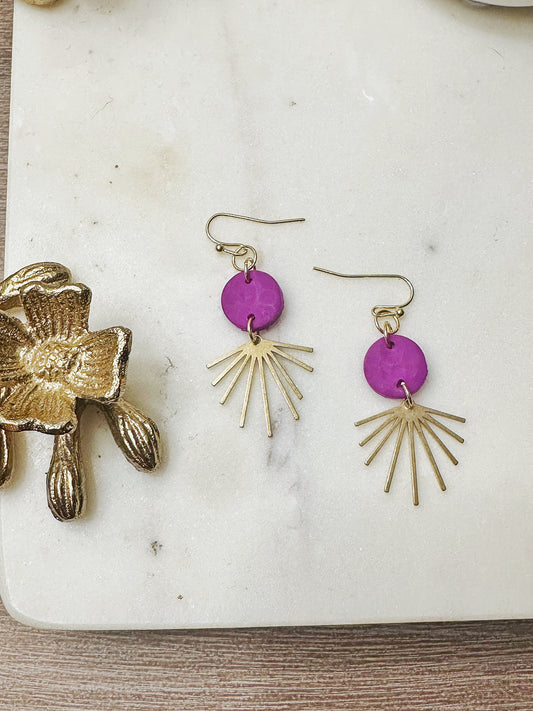 Brass Star Mini Clay Earrings