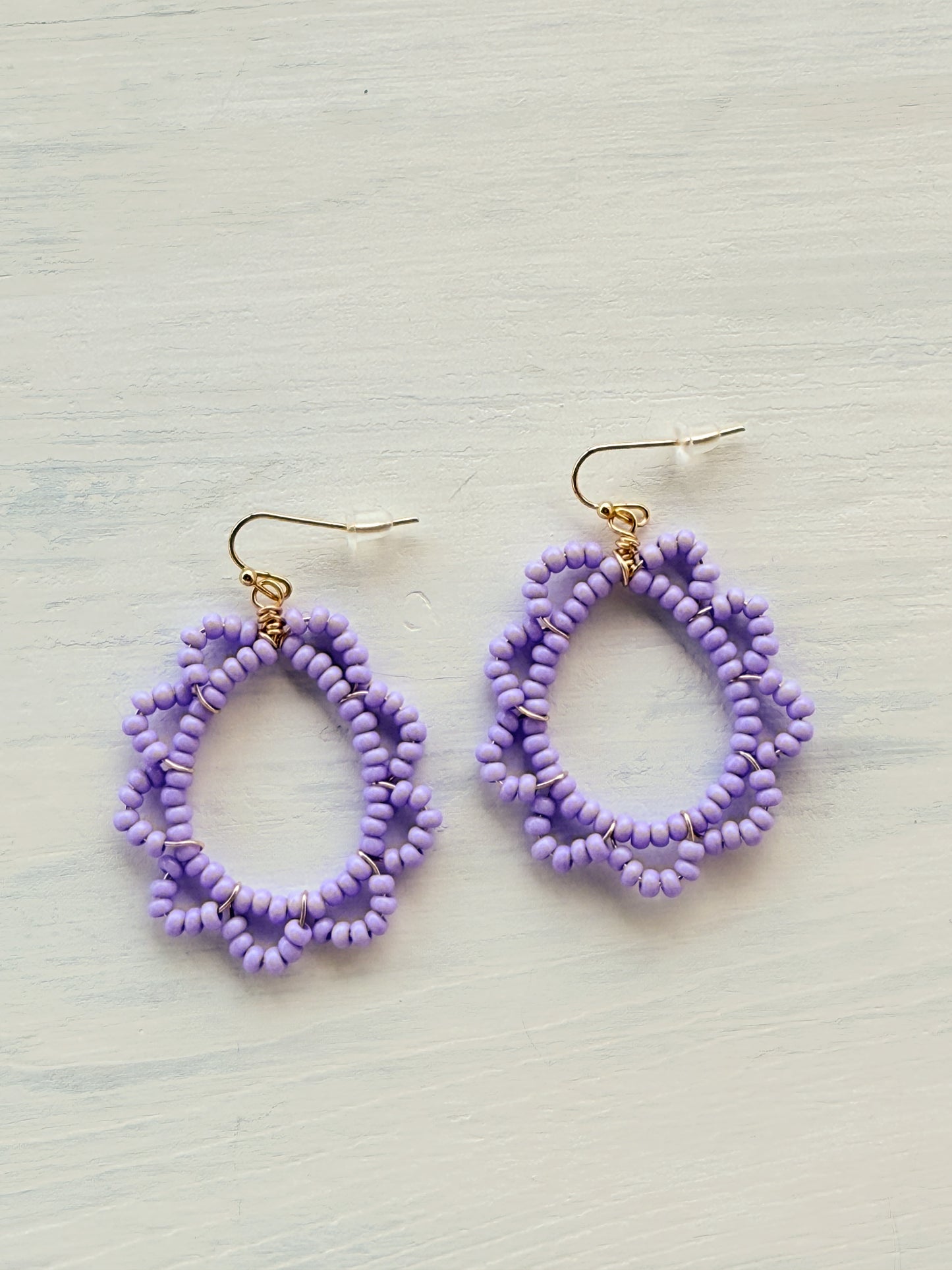 Flor-essence flower teardrop hoop earrings