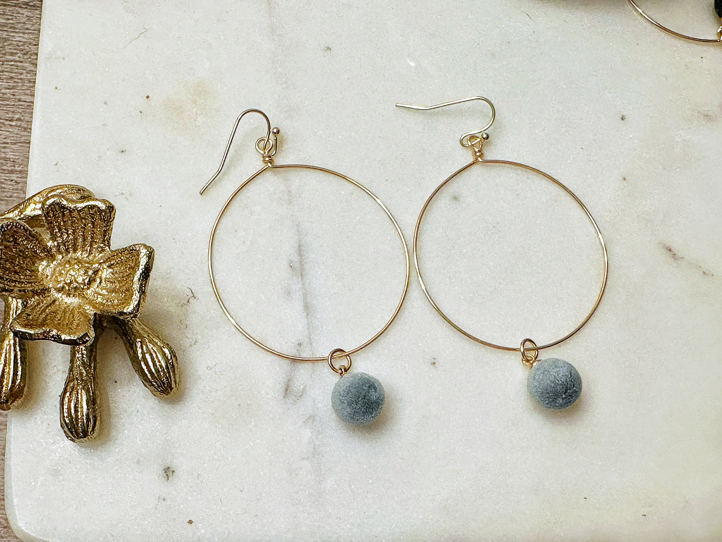 Pom Pom Hoop Earrings