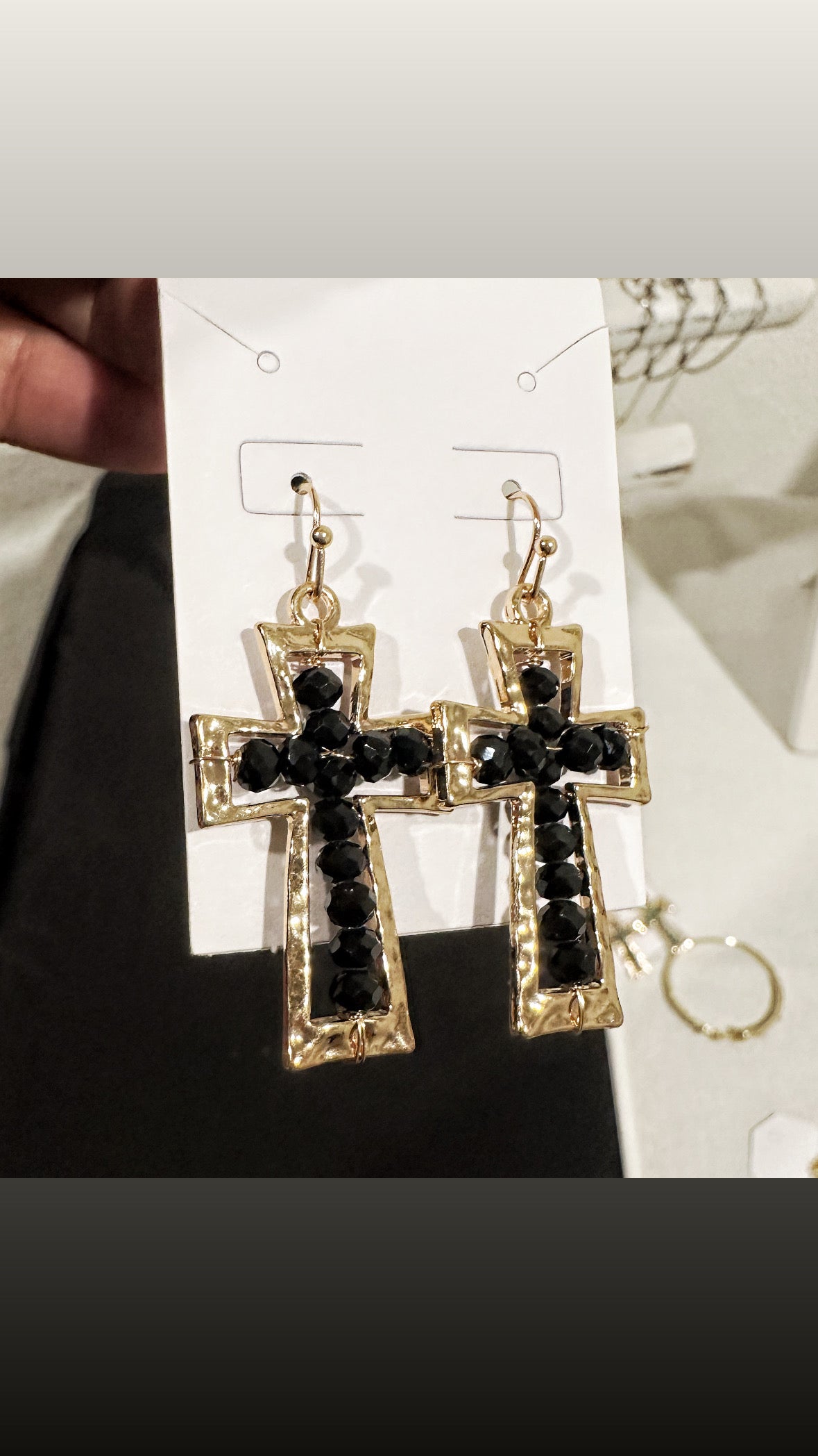 Beaded Cross Earrings