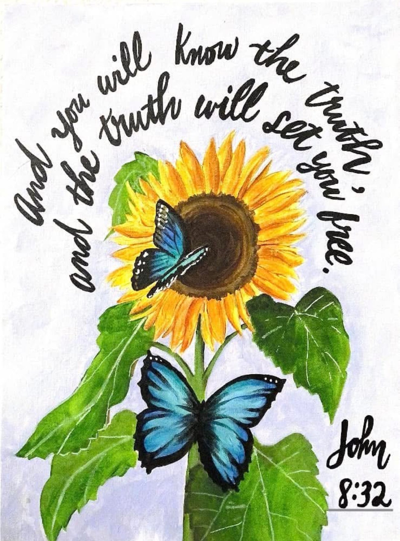 John 8:32 Truth Will Set You Free Butterfly Painting