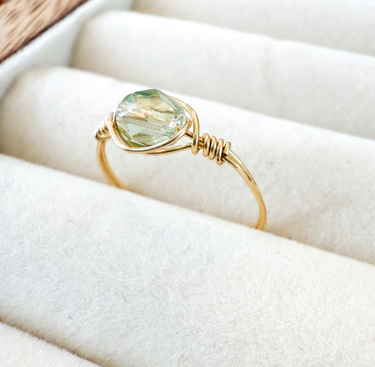 Peridot Glass Ring